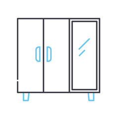 lockers line icon, outline symbol, vector illustration, concept sign