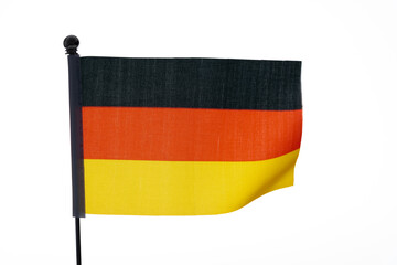 German flag waving on white background