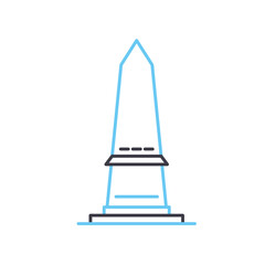 obelisk line icon, outline symbol, vector illustration, concept sign