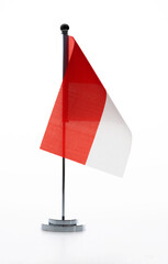 Indonesian table flag on white background