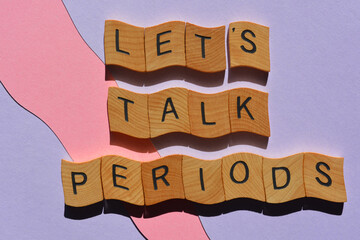 Lets Talk Periods phrase as banner headline