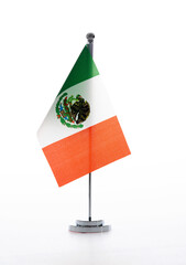 Mexican table flag on white background