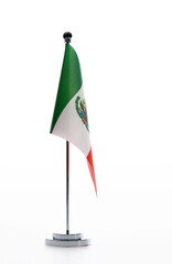 Mexican table flag on white background