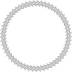 round vector frame - gray colored circle banner on white background