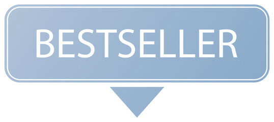 BESTSELLER - vector illustration of blue colored label banner on white background