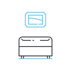 sofa chair line icon, outline symbol, vector illustration, concept sign