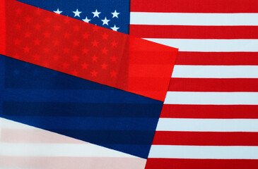 Obraz premium American and Republika Srpska flags together