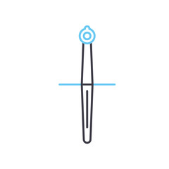sword line icon, outline symbol, vector illustration, concept sign