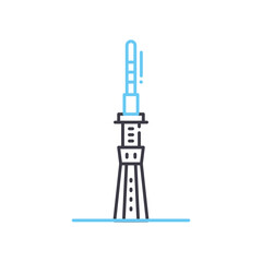 tokyo skytree line icon, outline symbol, vector illustration, concept sign