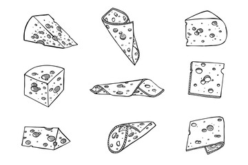 set of cheese icons