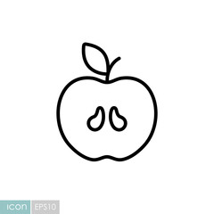 Apple isolated design vector icon. Fruit sign