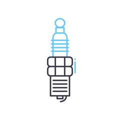 spark plug line icon, outline symbol, vector illustration, concept sign