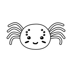 Vector hand drawn flat cute spider isolated on white background