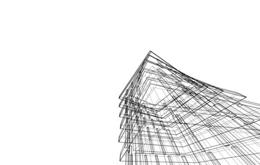 Modern architecture vector 3d illustration