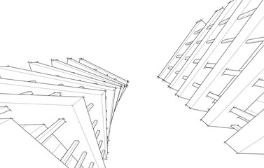 Modern architecture vector 3d illustration