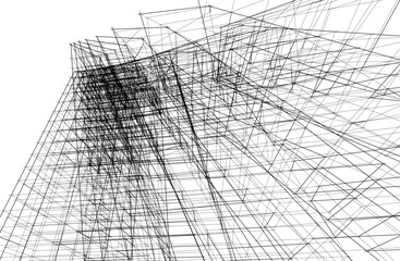 Modern architecture vector 3d illustration