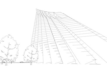 Modern architecture vector 3d illustration