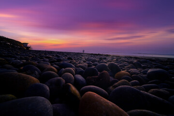 Obraz premium Sea beach sunset, San Diego, California, United States,
