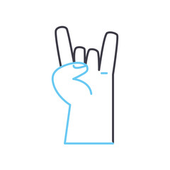 rock symbol line icon, outline symbol, vector illustration, concept sign