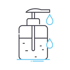 liquid soap line icon, outline symbol, vector illustration, concept sign