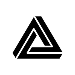 penrose impossible geometric shape glyph icon vector illustration