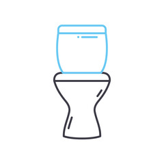 toilet line icon, outline symbol, vector illustration, concept sign