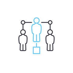 organization structure line icon, outline symbol, vector illustration, concept sign