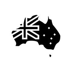 australia country map flag glyph icon vector illustration
