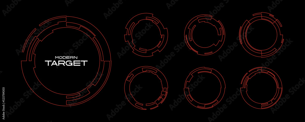 Aufkleber high technology hud user interface. sci-fi futuristic display with detail for modern monitor screen 