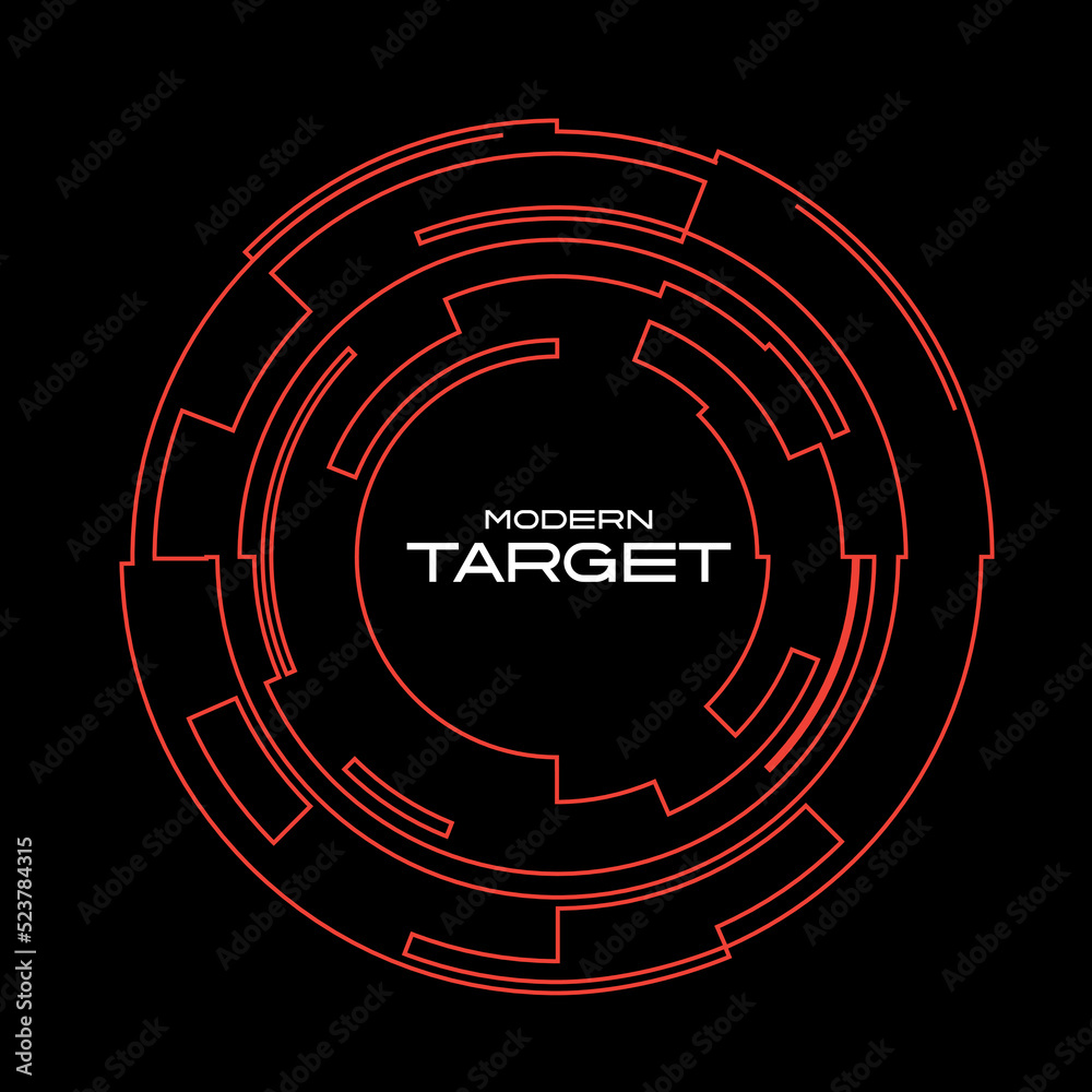 Poster High technology HUD user interface. sci-fi futuristic display with detail for modern monitor screen in vector. Target shape for element design illustration.