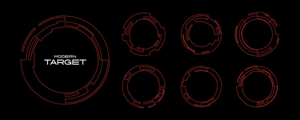 High technology HUD user interface. sci-fi futuristic display with detail for modern monitor screen in vector. Target shape for element design illustration.