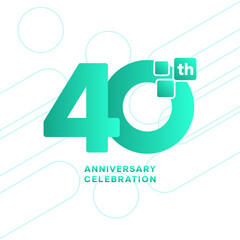 40th anniversary celebration logotype. Anniversary celebration template design, Vector illustrations.
