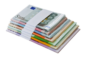 Euro Banknoten Stapel Hintergrund transparent