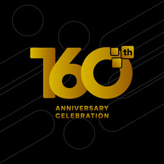 160th anniversary celebration logotype. Golden anniversary celebration template design, Vector illustrations.