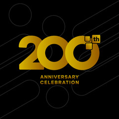 200th anniversary celebration logotype. Golden anniversary celebration template design, Vector illustrations.