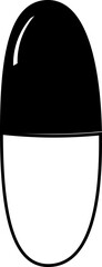 black and white capsule pill vector icon