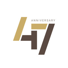 47 Years Anniversary Logo, number, Golden Color, Vector Template Design element for birthday, invitation, wedding, jubilee and greeting card illustration. - obrazy, fototapety, plakaty