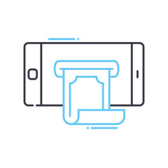 mobile payment line icon, outline symbol, vector illustration, concept sign