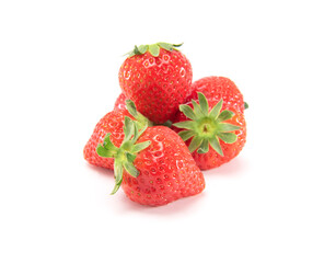 Fresh ripe strawberries isolated on white background with copy space. Japanese fruit
