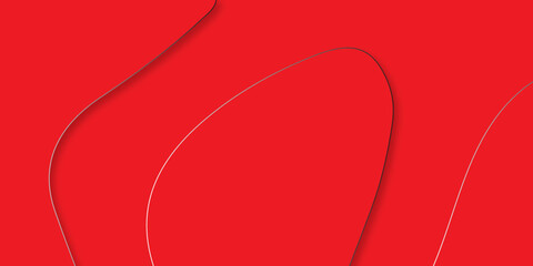 Red and white papercut background. Abstract realistic paper cut decoration textured with wavy layers. Geometric cut paper orange luxury background with gold elements, topography map concept.