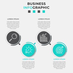 Vector Infographic design business template with icons and 4 options or steps. Can be used for process diagram, presentations, workflow layout, banner, flow chart, info graph