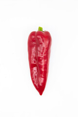 Red Peppers isolated on white. Capia or chili red peppers on white background.