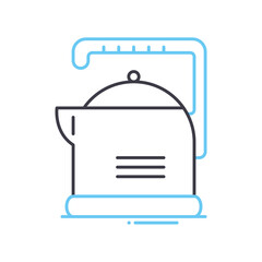 kettle line icon, outline symbol, vector illustration, concept sign