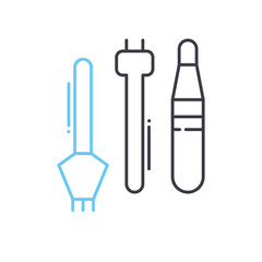 otolaryngologist tools line icon, outline symbol, vector illustration, concept sign