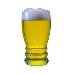 A glass of light beer on transparent background isolated. Bar drink.