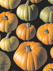 set of pumpkins isolated