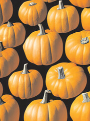 set of pumpkins isolated