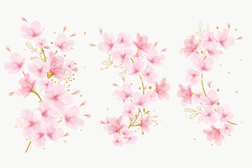 Obraz na płótnie Canvas beautiful cherry blossom border and frame design