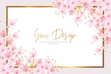 Fototapeta na wymiar beautiful cherry blossom border and frame design