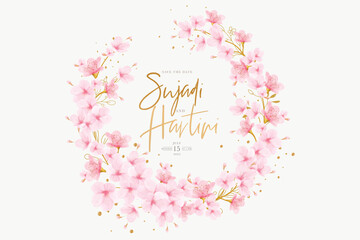 beautiful cherry blossom wreath and frame design